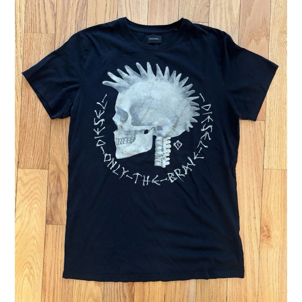 DIESEL “Only the Brave” Vintage Skull Grunge T-Shirt